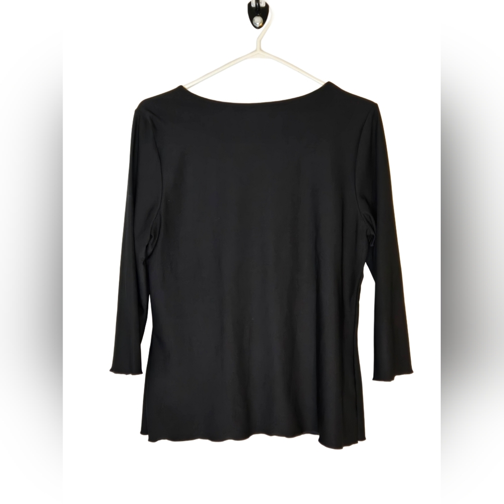 Spanx Black V-Neck Shaping Top w/ Built-In Nude Panel Tummy Cpntrol Size M‎ - Picture 2 of 5